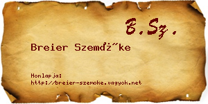 Breier Szemőke névjegykártya